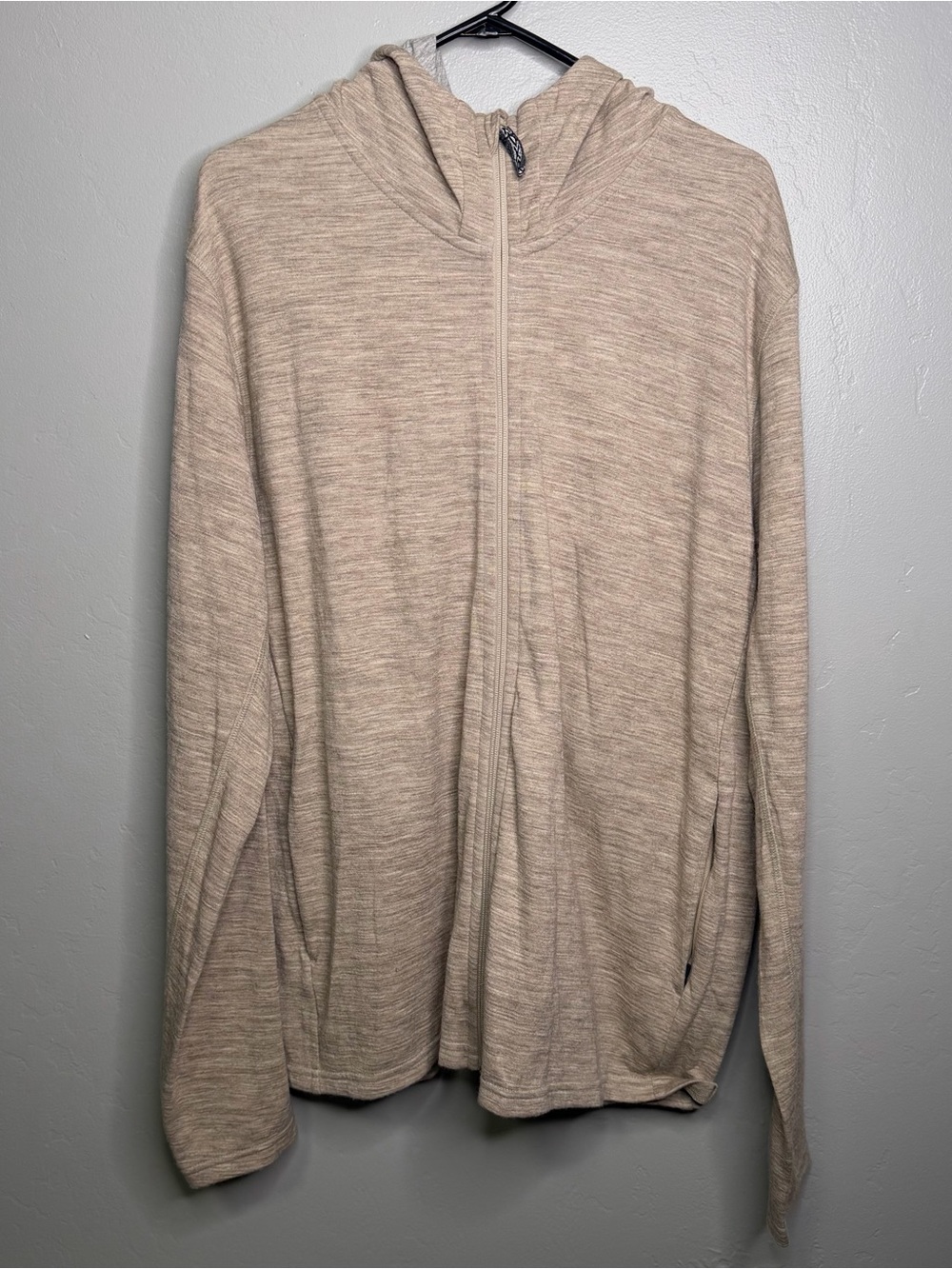 Paka Breathe Mens XL Alpaca Wool Blend Full Zip Hoodie Beige Peru Gorpcore